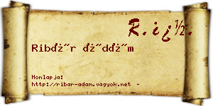 Ribár Ádám névjegykártya