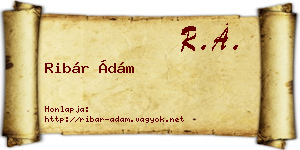 Ribár Ádám névjegykártya